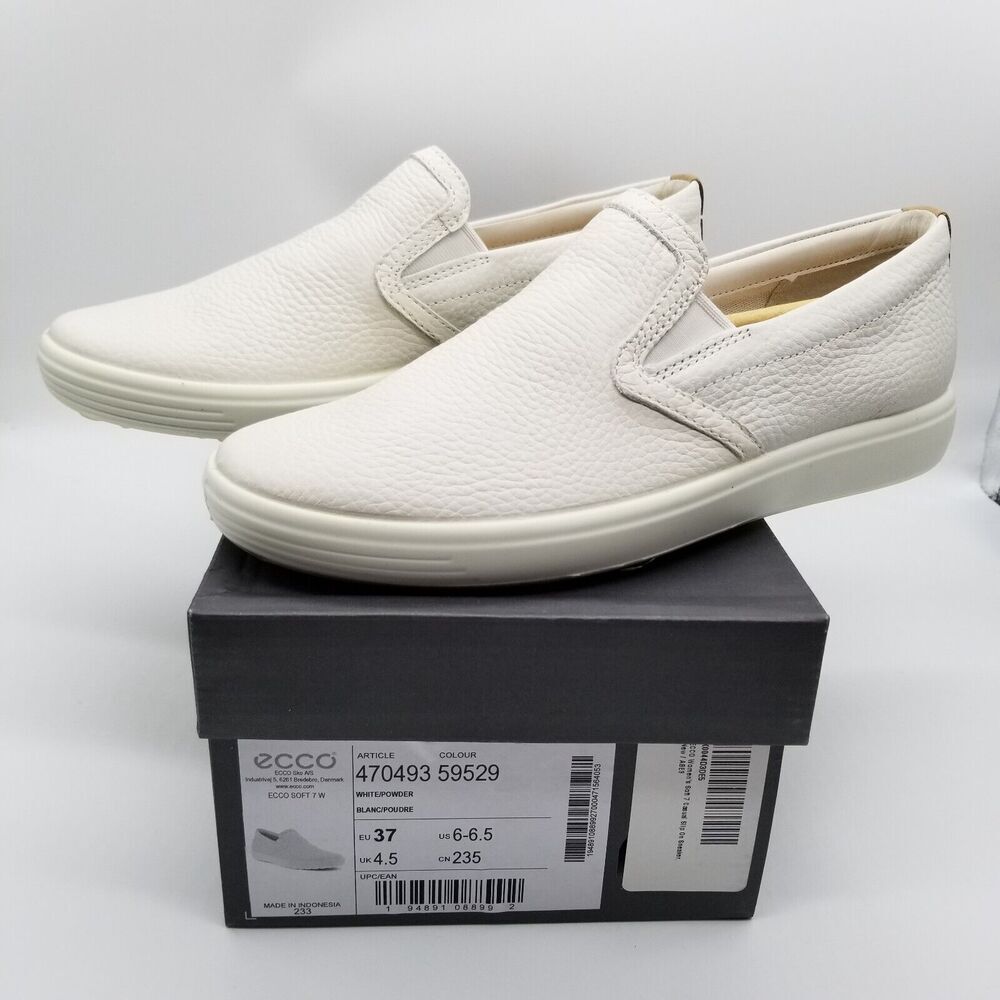 ECCO Women's Soft 7 Slip On Sz 6-6.5 White Slip On Casual Sneakers City Walking